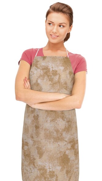 Kuchyňská zástěra ADÉLA - Hadí kůže hnědá - zástěra 67x84 cm