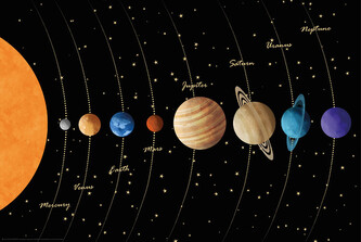 Plakát, Obraz - Solar System Black, 91.5 × 61 cm