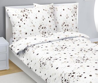 Povlečení krepové - Kytička hnědá - 140x220, 70x90 cm