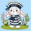 Malowanie po numerach - Sailor Bunny 25x25cm