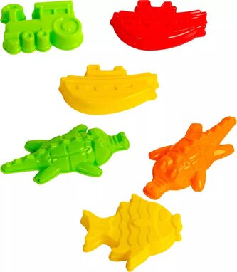 PL Formičky barevné bábovičky na písek 6ks mix barev plast