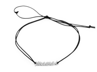 Náramek s přívěskem z nerez oceli máma - 1 ks - 4 černá mama