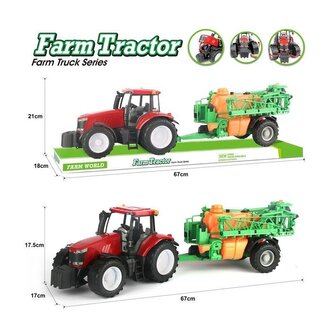 Traktor z opryskiwaczem