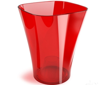 Plastový květináč na orchideje červený 12x16,5 cm