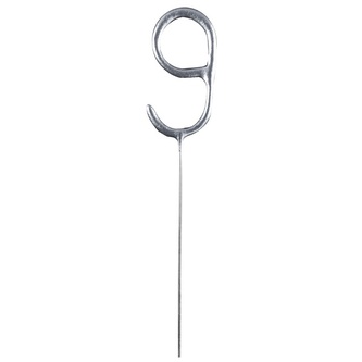 Prskavka číslice 9 stříbrná, 17 cm