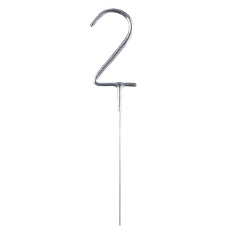 Prskavka číslice 2 stříbrná, 17 cm