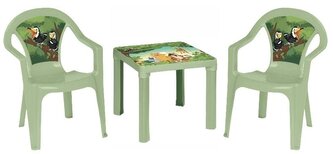 Stolik i dwa krzesła pastel zielony