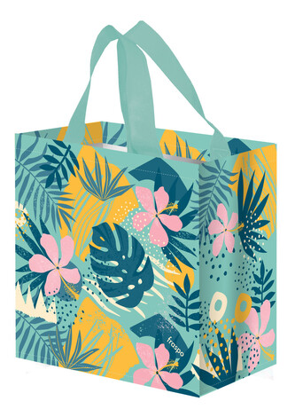 Taška lamino 10l Monstera růžové květy