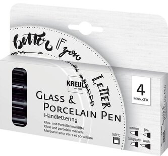 Sada fixů na porcelán a sklo HANDLETTERING, 4ks, KREUL Sada fixů na porcelán a sklo HANDLETTERING, 4ks, KREUL