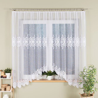 Dekorační oblouková dlouhá záclona na žabky ZANETA 175 bílá 350x175 cm MyBestHome
