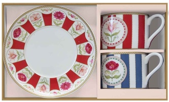 Porcelánové šálky a podšálky Flowery