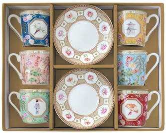 Porcelánové šálky a podšálky na kávu Jardins D´Orient