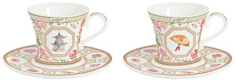 Porcelánové šálky a podšálky Jardins D´Orient