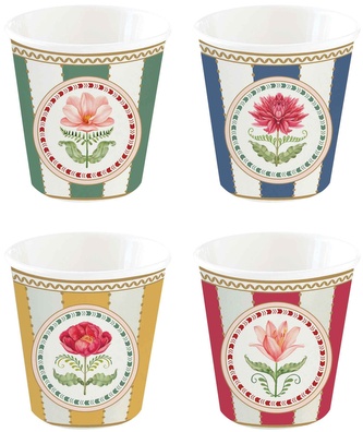Porcelánové pohárky na espresso Flowery