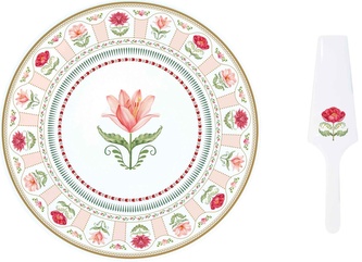 Dortový talíř s dortovou lžící Flowery