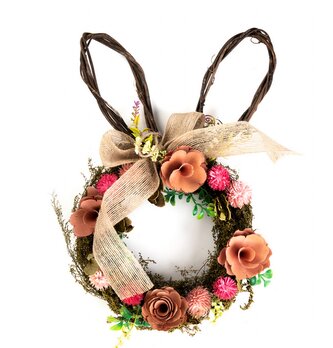 Velikonoční dekorace | RABI | zajíc s květinami | 40x25x7,5 cm | 878959