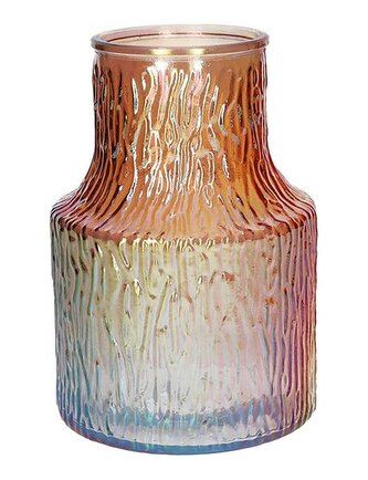 VÁZA POLINA 8.9X13.5X19.8CM BROSKVOVÁ PERLEŤOVÁ