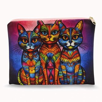 Malá voděodolná taštička s potiskem a zapínáním na zip - Kočky Malá voděodolná taštička s potiskem a zapínáním na zip - Kočky