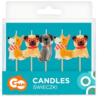 Świeczki pikery Pieski, 5 szt., Godan