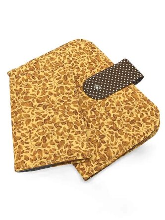 Sada plenkovníku / pouzdra na pleny a obalu na očkovací a zdravotní průkaz dítěte - Oranžové lístky Sada plenkovníku / pouzdra na pleny a obalu na očkovací a zdravotní průkaz dítěte - Oranžové lístky