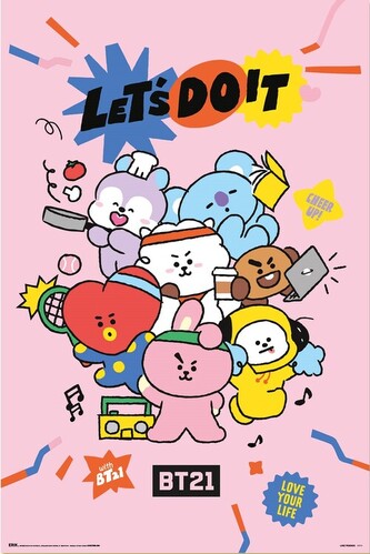 Plakát, Obraz - BT21 - Lets Do It, 61 × 91.5 cm