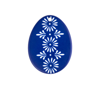 Dekorace vajíčko modrá - modrá - 35x25 mm