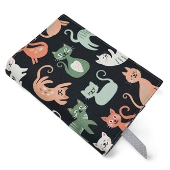 Nastavitelný obal na knihu v různých velikostech - Kočky - oranžové - velikost M Nastavitelný obal na knihu v různých velikostech - Kočky - oranžové - velikost M