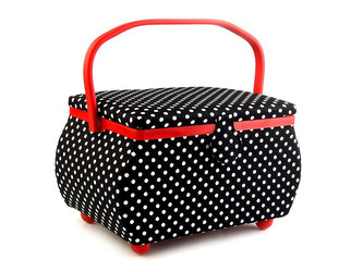 Kazeta / košík na šití čalouněný - 1 ks - 4 černá