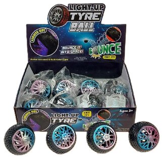 Piłeczka koło ze światłem 6.5cm (12szt)