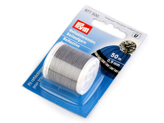 Nitě reflexní připlétací Prym - 1 ks - stříbrná reflexní