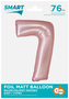 Balon foliowy Smart, Cyfra 7, j. różowa matowa, 76 cm, GoDan