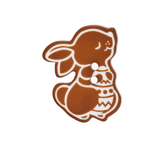 Dekorace zajíček hnědá - hnědá - 35x25 mm