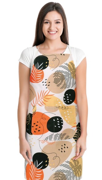 Kuchyňská zástěra ADÉLA - Oblázky oranžová - zástěra 67x84 cm