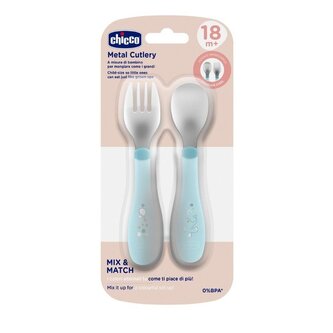 Sztućce metalowe turkusowe 18m+