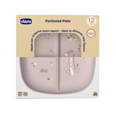 Talerz 3-dzielny beżowy 12m+