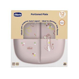 Talerz 3-dzielny beżowy 12m+