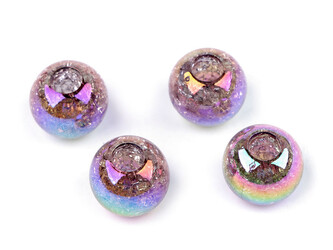 Plastové korálky s AB efektem Ø20 mm - 4 ks - 8 (T59) multikolor