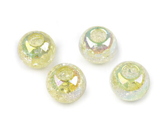 Plastové korálky s AB efektem Ø20 mm - 4 ks - 7 (T41) žlutá nejsv.