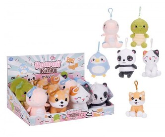 Přívěsek zvířátko plyš 11x14cm 6 druhů 12ks v boxu 12m+