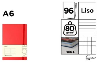 Notatnik A6/96K czerwony MIX