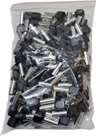 Dutinka pro dva kabely 6mm2 černá (TE6-14), balení 100ks