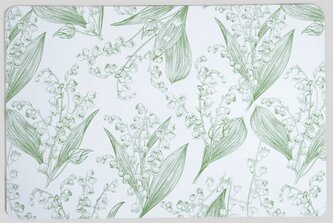 Prostírání na jídelní stůl | LILY OF THE VALLEY | korek se vzorem konvalinek | 30x45cm | 734892