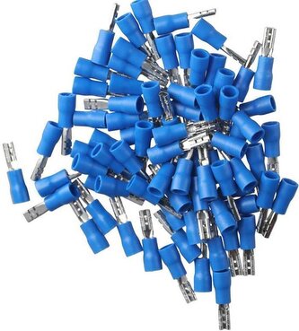 Faston-zdířka 2,8mm modrá pro kabel 1,5-2,5mm2, balení 100ks