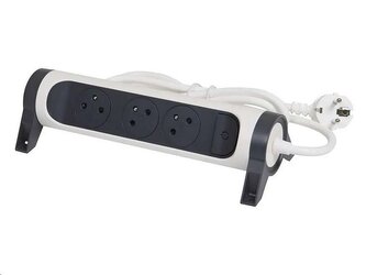 Prodlužovací kabel Legrand L049458 / 3 m / 3 zásuvky / s vypínačem / bílá-černá / PVC / 1,5 mm2