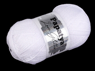 Pletací příze Papatya Love Glitter 100 g - 1 ks - 1 (1000) bílá AB