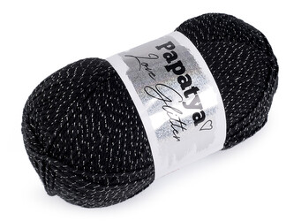 Pletací příze Papatya Love Glitter 100 g - 1 ks - 5 (2000) černá stříbrná