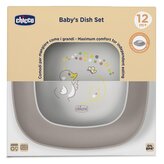 Zestaw 2 talerzy szary 12m+