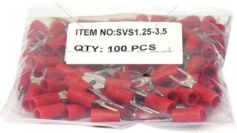 Vidlička kabelová 3,7mm červená (SVS 1,25-3,5), balení 100ks