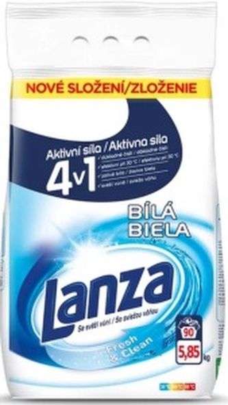 Lanza Fresh & Clean White prací prášek na bílé prádlo 90 dávek 5,85 kg