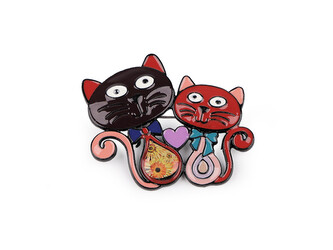 Brož kočky - 1 ks - 2 červená